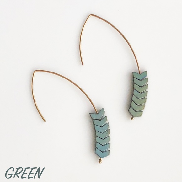 NEW "Merida" Stone Earrings (green) - Picture 1 of 7
